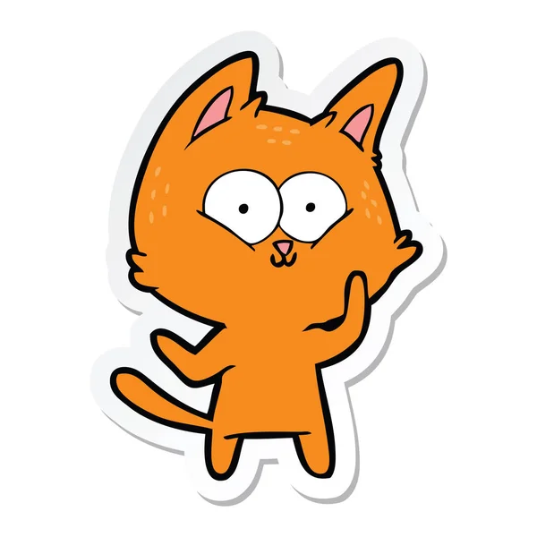 Aufkleber einer Cartoon-Katze — Stockvektor