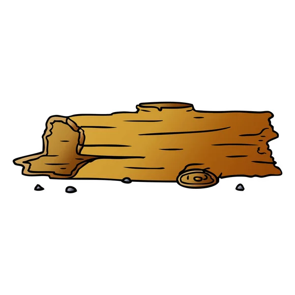Doodle de desenho animado de gradiente de um log de árvore —  Vetores de Stock