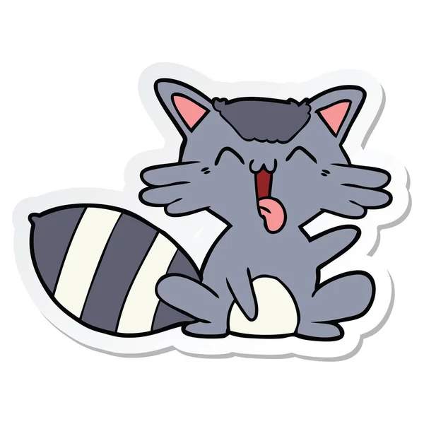 Sticker van een leuke tekenfilm wasbeer — Stockvector