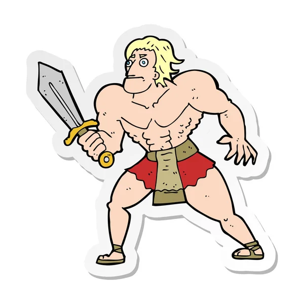 Sticker Cartoon Fantasy Hero Man — Stock Vector