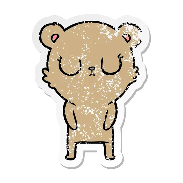Szomorú böllér-ból egy békés rajzfilm medve — Stock Vector