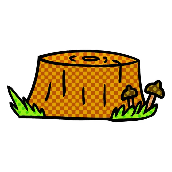 Hand Drawn Cartoon Doodle Tree Log — Stock Vector