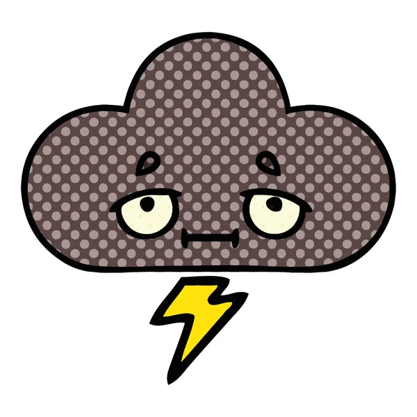 Comic book style cartoon storm cloud — стоковый вектор