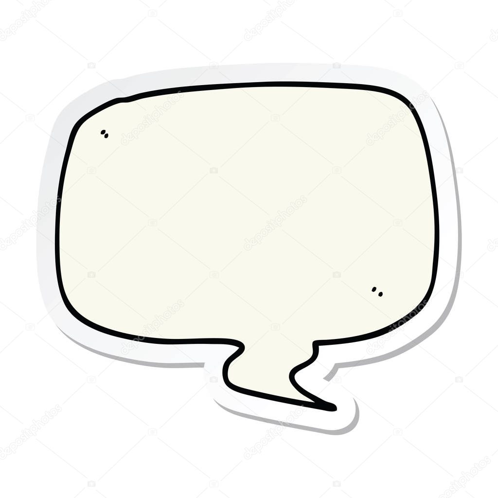 sticker of a cartoon speech bubble