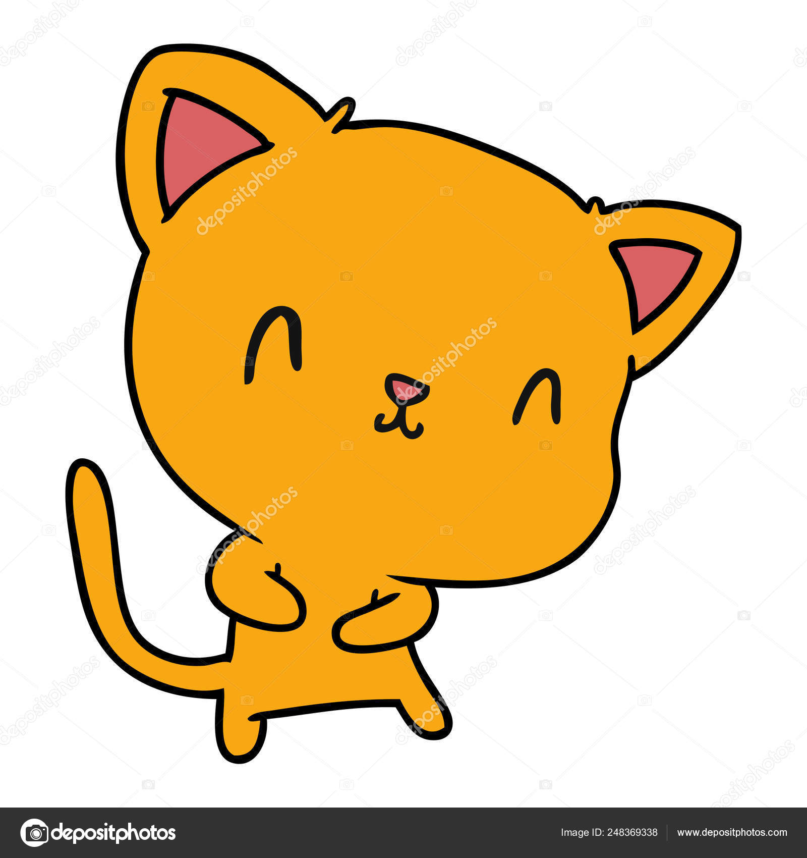 Bonito desenho de gato kawaii gerar ai