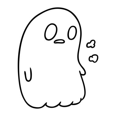 çizim için kawaii sevimli hayalet