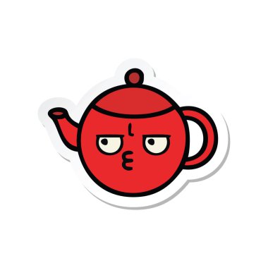 sevimli çizgi çaydanlık etiket