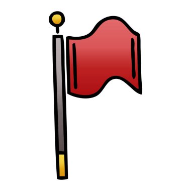 Degrade gölgeli karikatür kırmızı bayrak