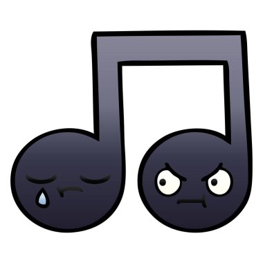 Degrade gölgeli çizgi film müzik notası