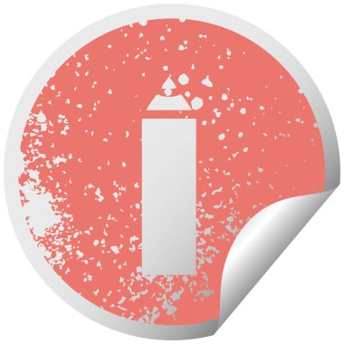 sıkıntılı dairesel peeling etiket simgesi mavi kalem