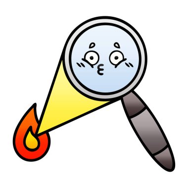 Degrade gölgeli karikatür Büyüteç