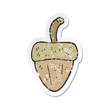 bir çizgi film meşe palamudu Retro sıkıntılı etiket