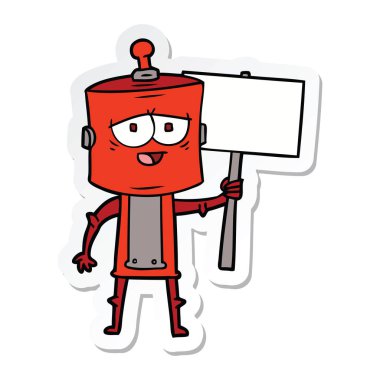 bir çizgi film robot Sticker