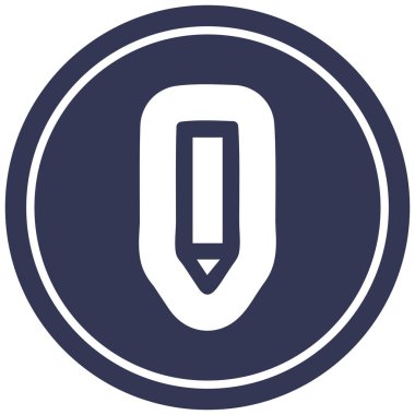 basit kalem dairesel simgesi simgesi