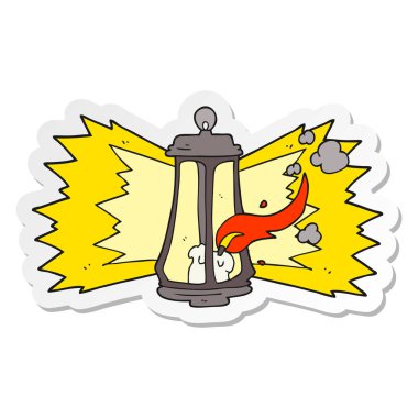 bir çizgi film ürkütücü fener etiket