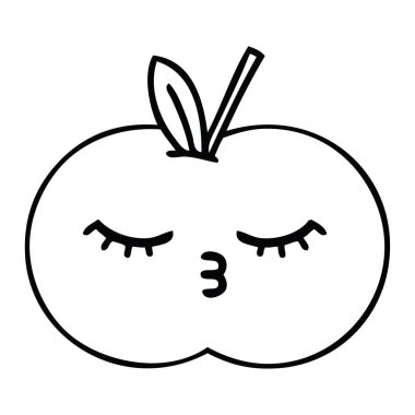 Çizim karikatür kırmızı elma