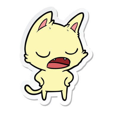 konuşan bir kedi çizgi film etiketi