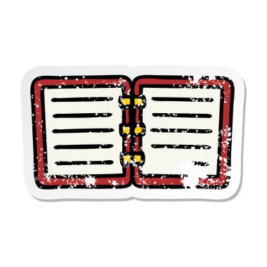 sevimli çizgi not defterinin sıkıntılı etiket