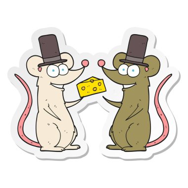 bir çizgi film fareler peynir ile etiket