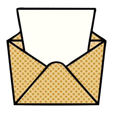 çizgi roman tarzı ilginç karikatür Doları zarf içinde