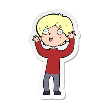 etiket bir karikatür adamı korkuttu