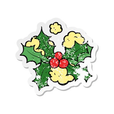 bir çizgi film holly Retro sıkıntılı etiket