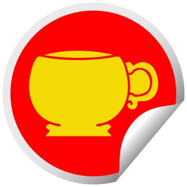 ilginç dairesel peeling etiket karikatür kupa