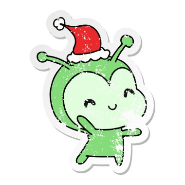 Noel sıkıntılı etiket karikatür kawaii yabancı el çekilmiş