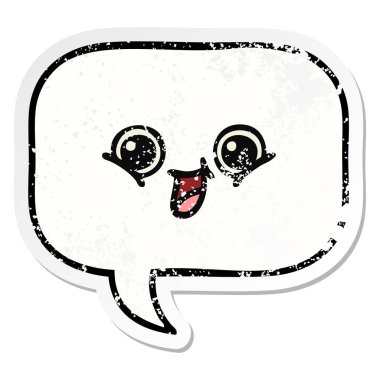 sevimli çizgi konuşma balonu sıkıntılı etiket