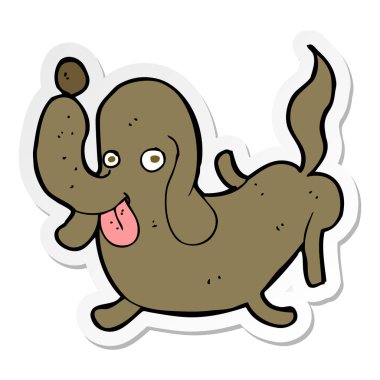 etiket dilini bir karikatür köpek