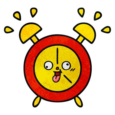 Retro grunge doku karikatür çalar saat