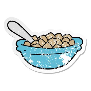 bir çizgi film tahıl Bowl sıkıntılı etiket