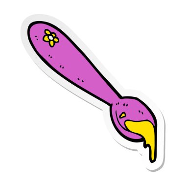 etiket bir karikatür kaşık