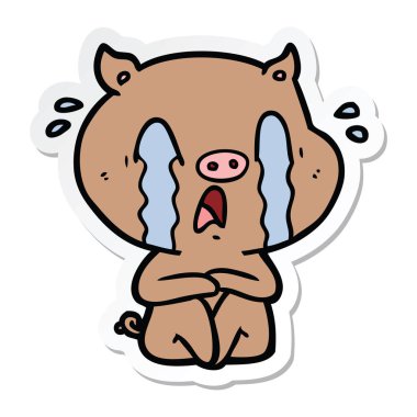 ağlayan bir domuz çizgi film etiketi