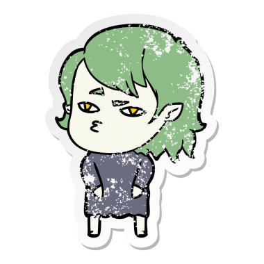 bir çizgi film vampir kızın sıkıntılı etiket