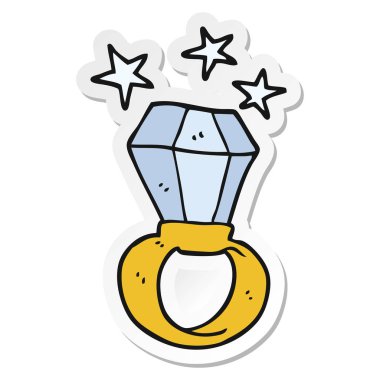 etiket bir karikatür büyük nişan yüzüğü