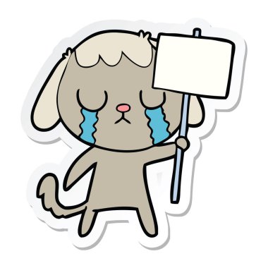 sevimli çizgi köpek etiket