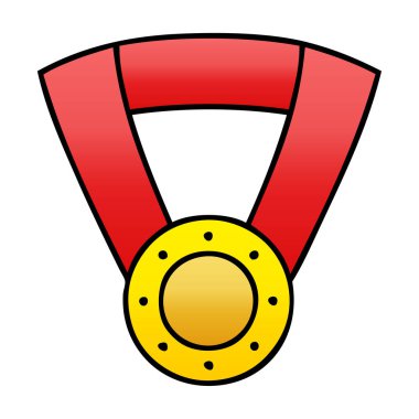 Degrade gölgeli karikatür altın madalya