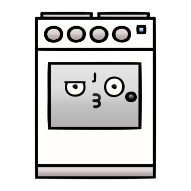 Degrade gölgeli karikatür mutfak fırın