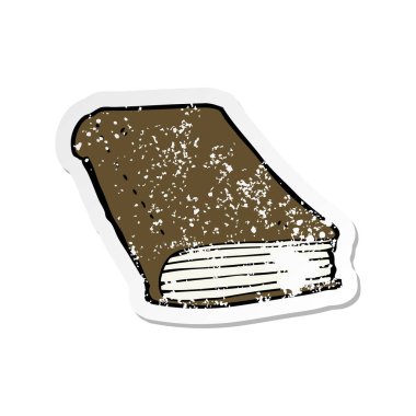 bir karikatür kitabın Retro sıkıntılı etiket