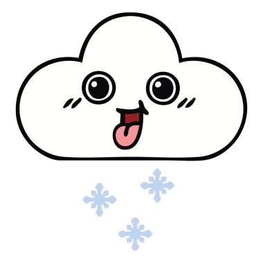 sevimli çizgi kar bulut