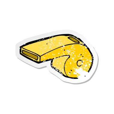 bir çizgi film ıslık Retro sıkıntılı etiket