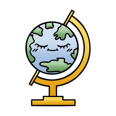 Degrade gölgeli karikatür, bir de Dünya Dünya