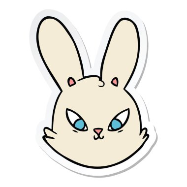 etiket bir karikatür tavşan yüz