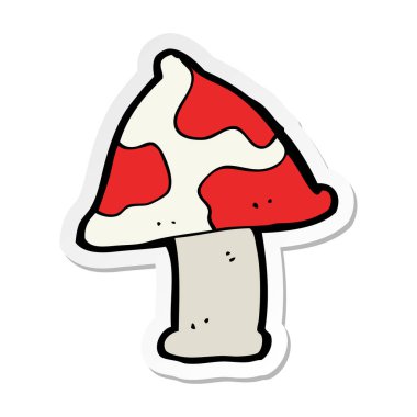 bir çizgi film mantarı etiket