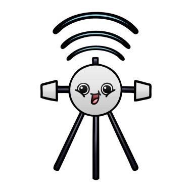 Degrade gölgeli karikatür uydu