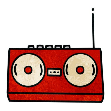 Retro grunge doku karikatür stereo