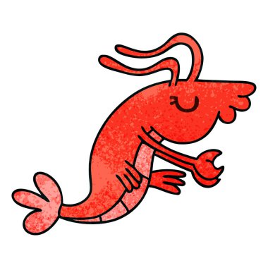 ilginç karikatür mutlu karides el çekilmiş