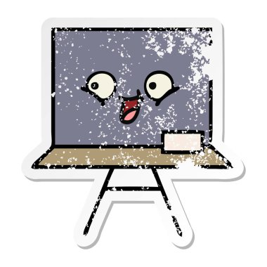 sevimli çizgi yazı tahtası sıkıntılı etiket