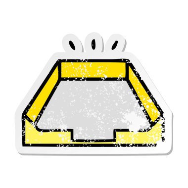 sevimli çizgi boş tepsisinin sıkıntılı etiket